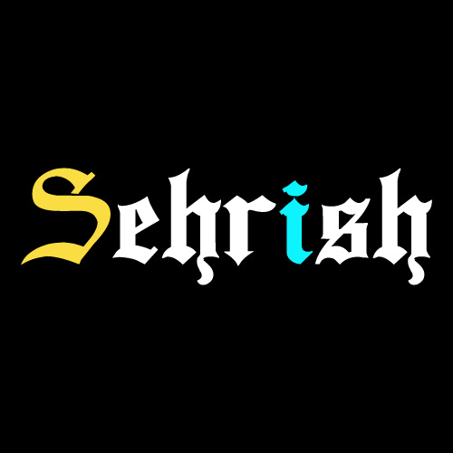 Sehrish name dp - yellow white text