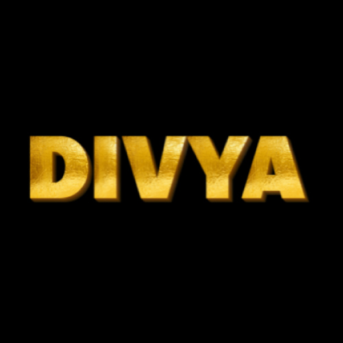 Divya Name Dp - black background 3d text