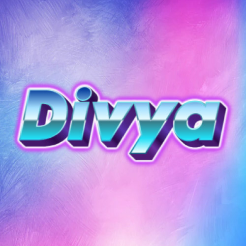 Divya Name Dp - glowing 3d text