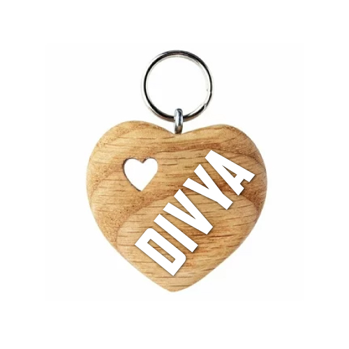 Divya Name Dp - heart keychain