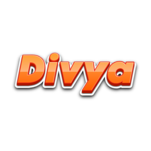 Divya Name Dp - orange 3d text