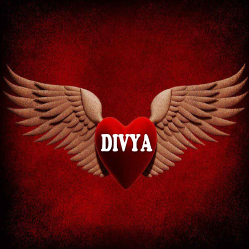 Divya Name Dp - red flying heart
