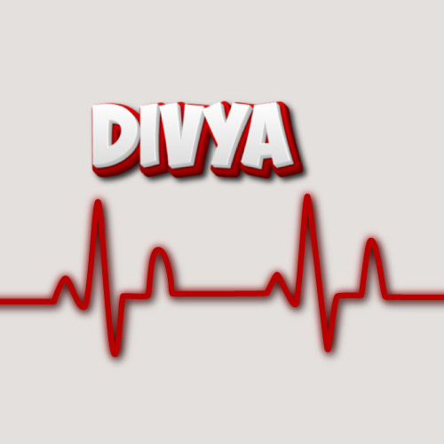Divya Name Dp - red outline 3d text