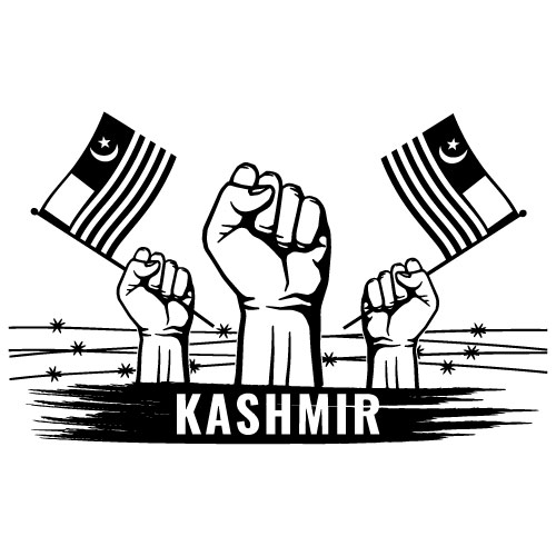Kashmir Flag DP - black flag hand vector