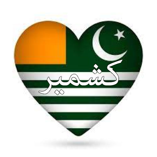Kashmir Flag Urdu DP - flag heart urdu text