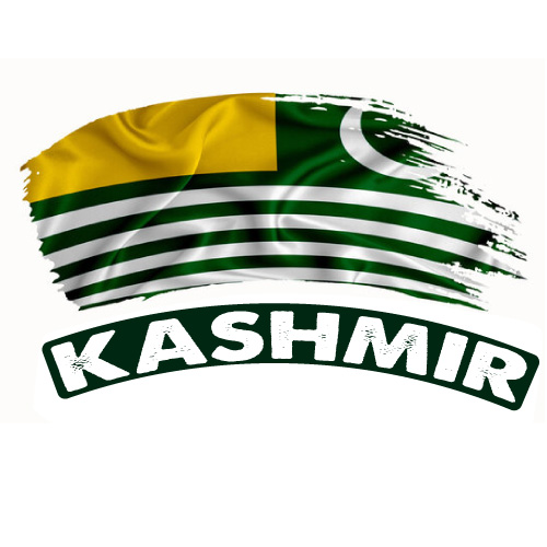 Kashmir Flag DP - flag photo white text