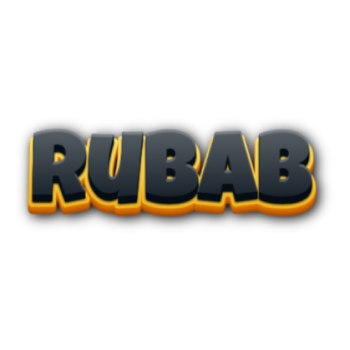 Rubab Name Dp - black yellow 3d text