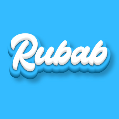 Rubab Name Dp - blue white 3d text