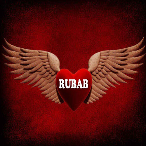 Rubab Name Dp - flying red heart