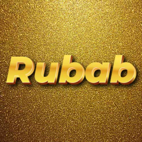 Rubab Name Dp - golden 3d font