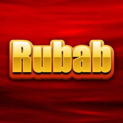 Rubab Name Dp - golden 3d text pik