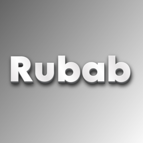 Rubab Name Dp - white 3d text