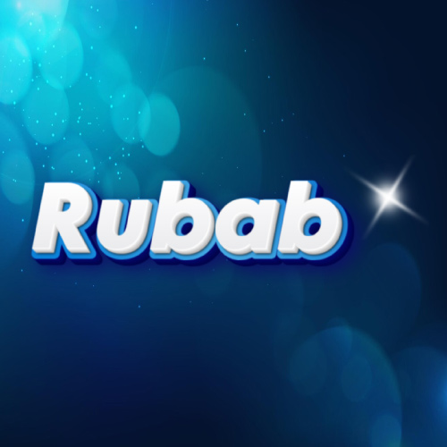 Rubab Name Dp - white blue 3d text