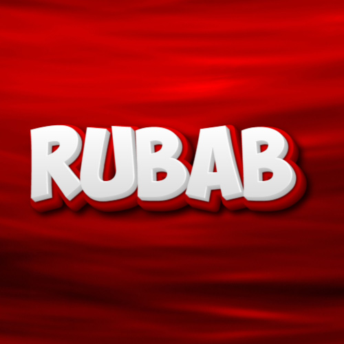 Rubab Name Dp - white red 3d text