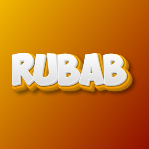 Rubab Name Dp - yellow white 3d text