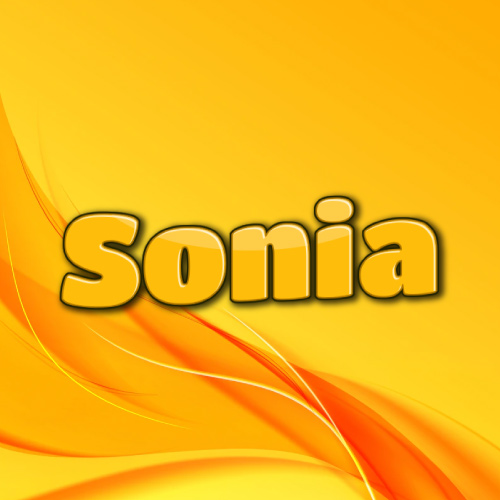 Sonia Name Dp - 3d yellow text