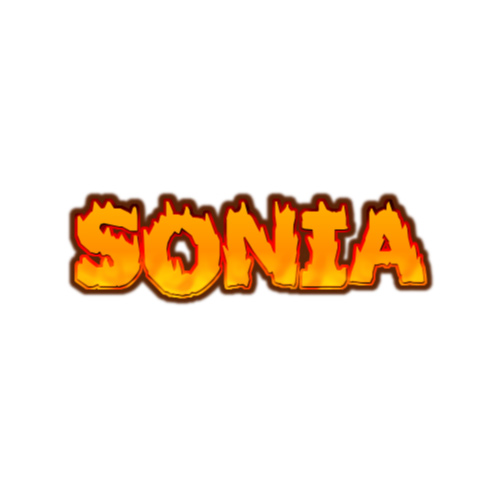 Sonia Name Dp - fire text