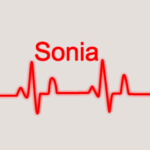 Sonia Name Dp - glowing red outline
