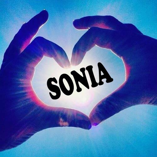 Sonia Name Dp - hand heart