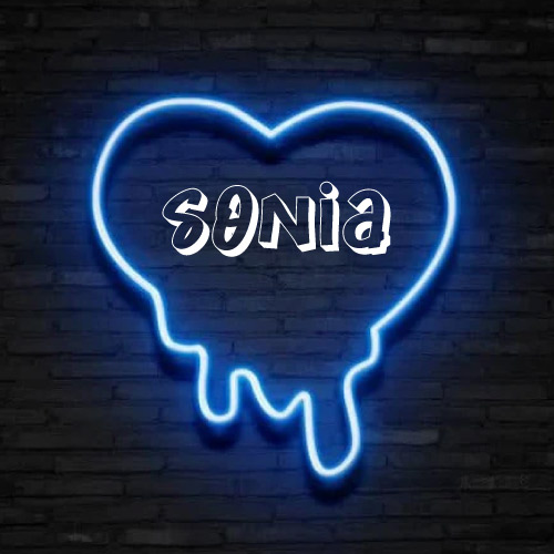 Sonia Name Dp - outline heart on wall