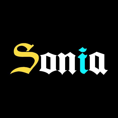 Sonia Name Dp - yellow white text