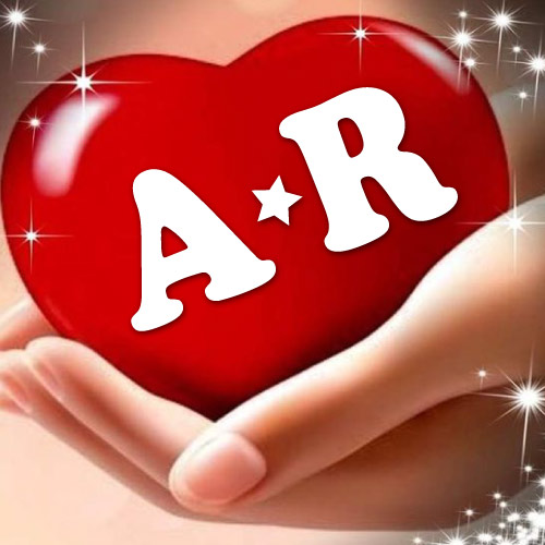 A R text Hd - 3d heart in hand