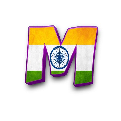 M Name Hd Letter - 3d indian flag
