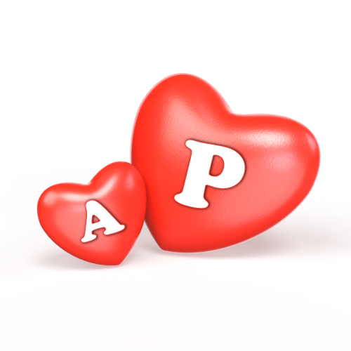 A P Dp - pink hearts
