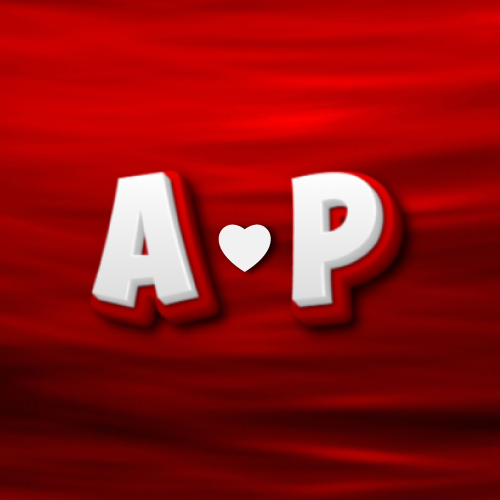 A P Picture - white red 3d text