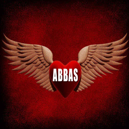 Abbas Name Photo - flying red heart