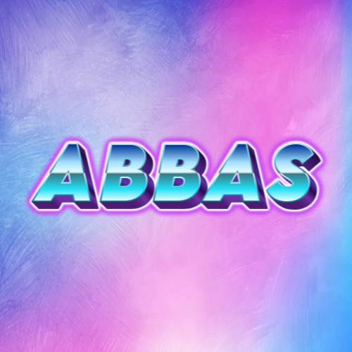Abbas Name Picture - glowing 3d text