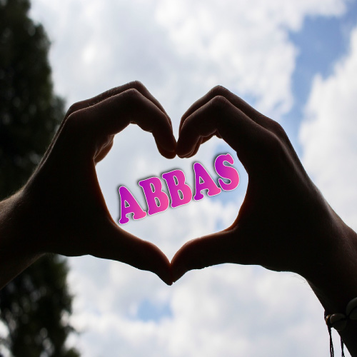 Abbas Name Image - hand heart