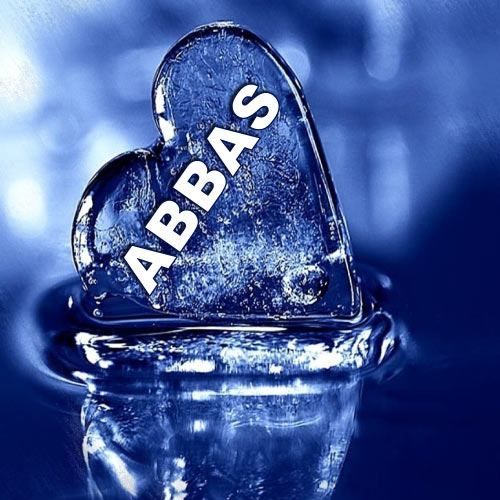 Abbas Name Photo - ice heart