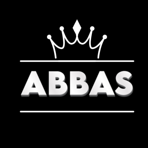 Abbas Name Image - outline crown 3d text