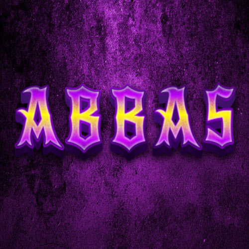 Abbas Name Image - purple yellow 3d text
