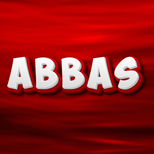 Abba urdu Boy Name - white red 3d text