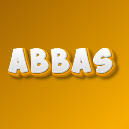 Abbas Name Pic - white yellow 3d text