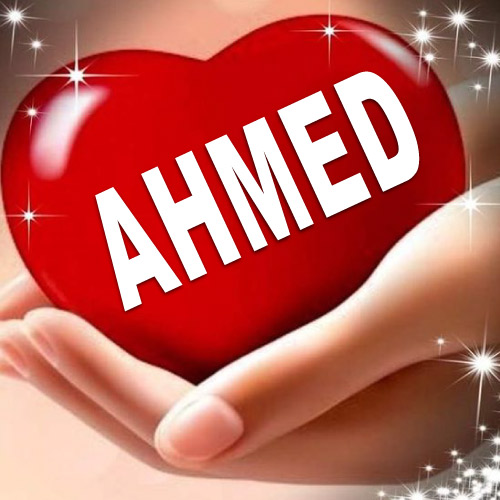 Ahmed Name Dp - 3d red heart in hand