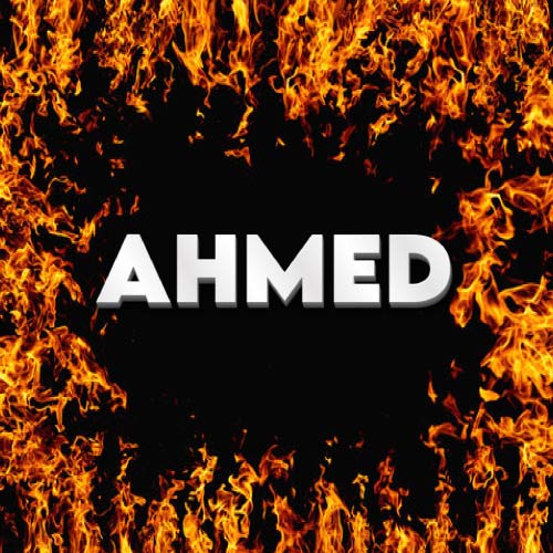 Ahmed Name Image - fire background