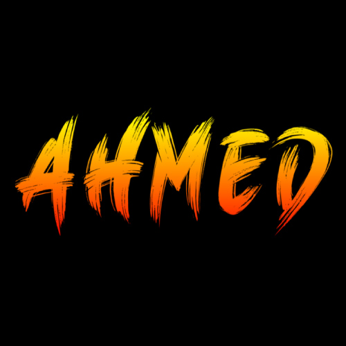 Ahmed Name Picture - gradient 3d text