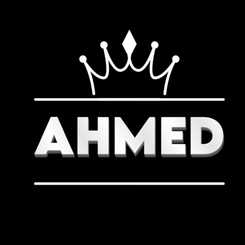Ahmed Name Dp - outline crown