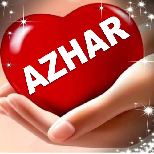 Azhar Name Hd pic - 3d heart in hand