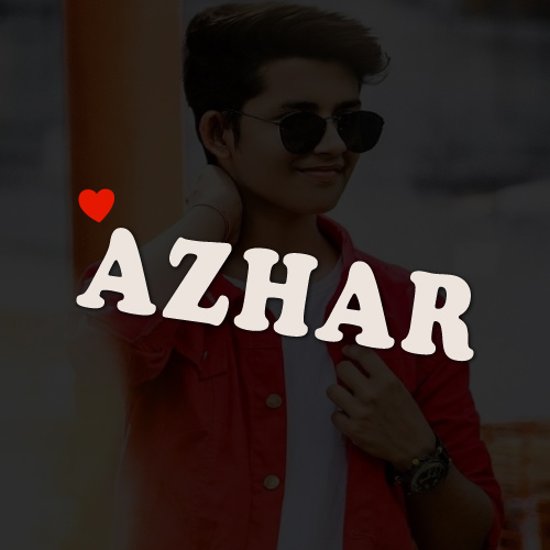 Azhar Naam Dp - azhar text with heart