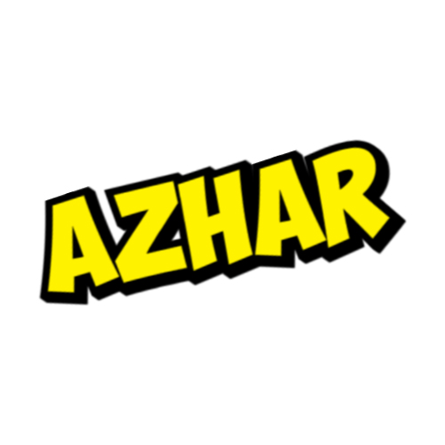 Azhar Name text - black yellow 3d