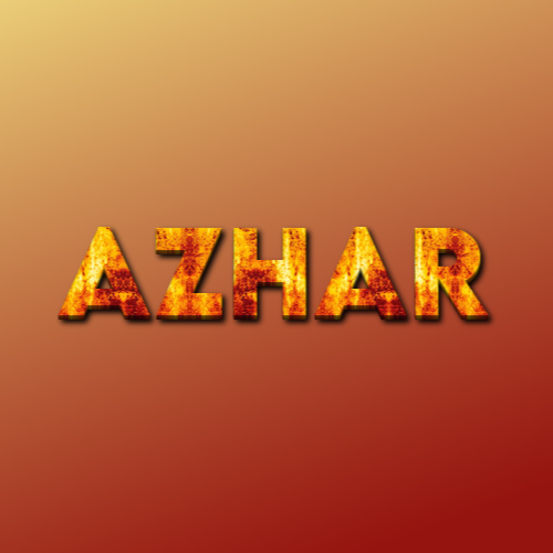 Azhar Name image - fire 3d text