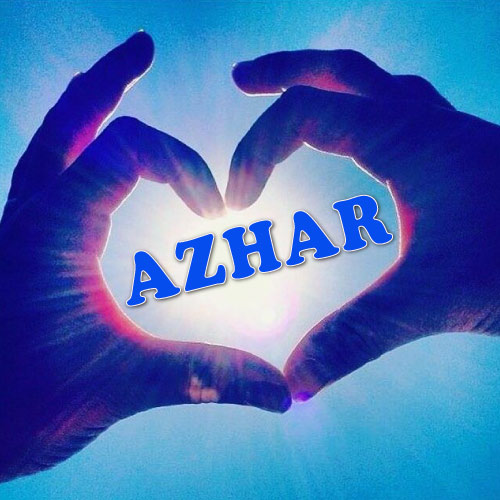 Azhar Name image - hand heart