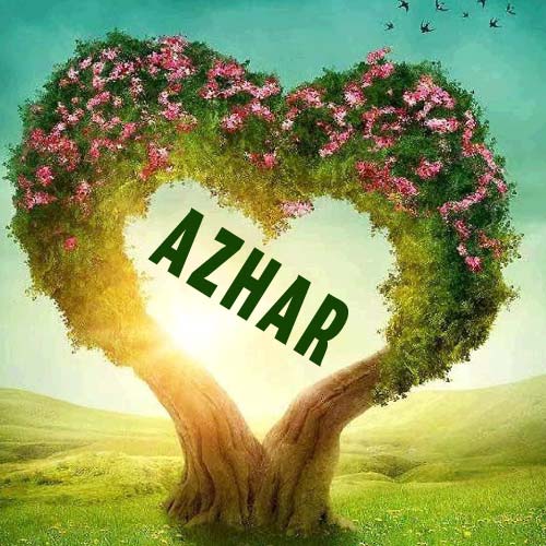 Azhar Name Dp - heart shape tree