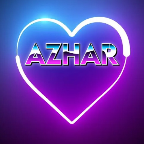 Azhar Name photo - outline heart