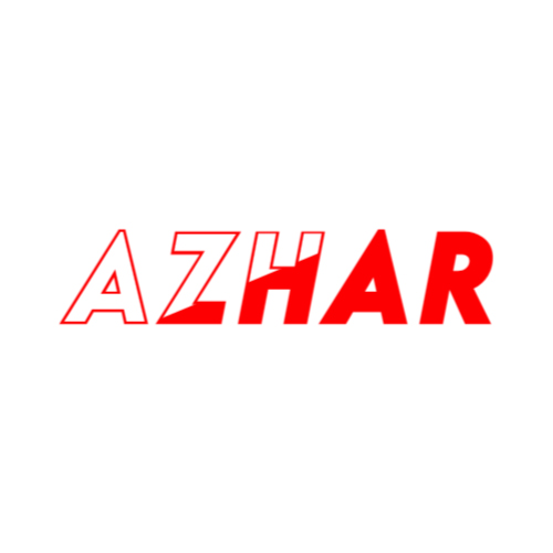Azhar Name Logo - red text