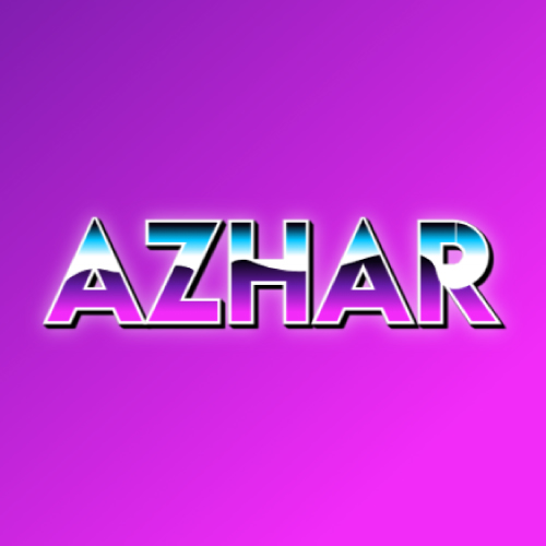 Azhar Logo Name - text 3d